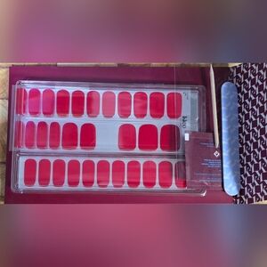 Vibrant Red Nail Wraps Set